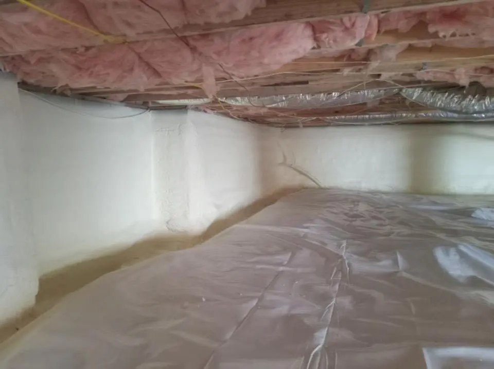 Crawl space encapsulation with closed-cell spray foam for Metal Roof Coating in Fraser